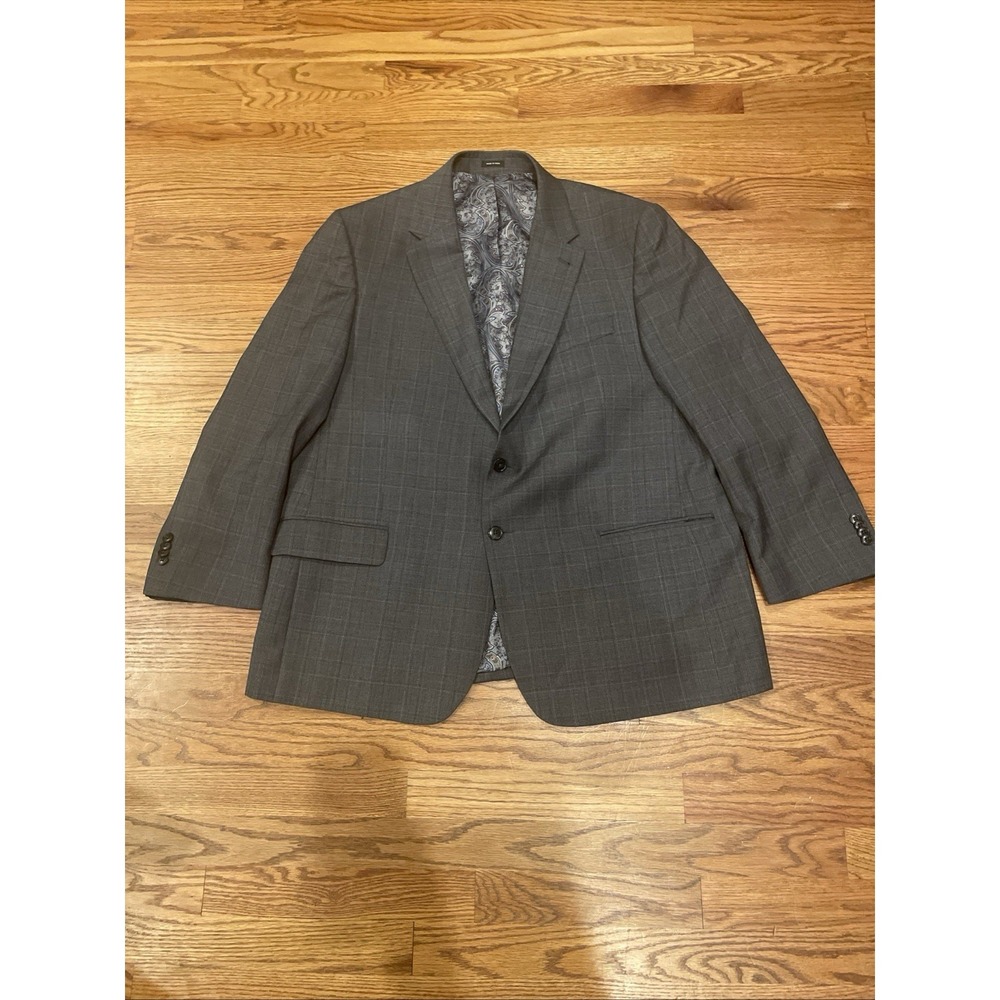 Jos A Bank The New Tradition Men's Blazer Glen Plaid Paisley Lined Wool Size 44S